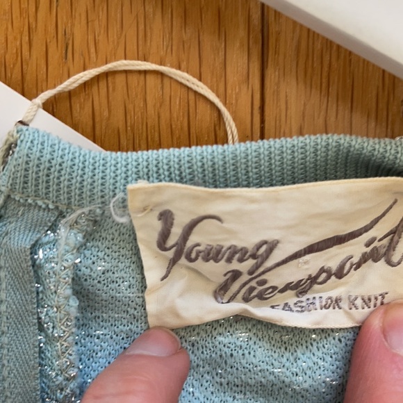 Vintage 1960s Lurex Blue Dress - Picture 8 of 16